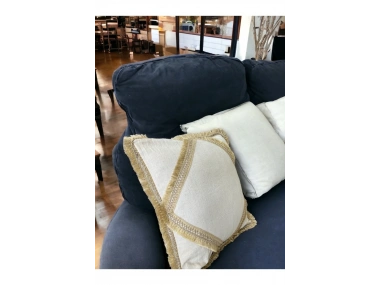 Özel Tasarım Tekli Keten Krem Kırlent Kılıfı