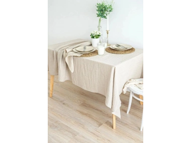 Organik Ham Keten Krem Masa Örtüsü