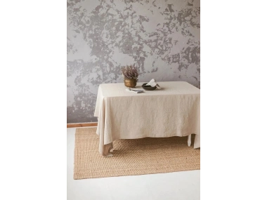 Organik Ham Keten Krem Masa Örtüsü