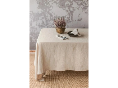 Organik Ham Keten Krem Masa Örtüsü