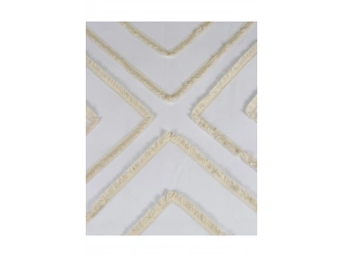 Beyaz Pamuk Keten Çoklu Püsküllü Tek Kişilik Nevresim Takımı (1 Yedek Yastıklı)