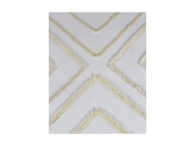 Beyaz Pamuk Keten Çoklu Püsküllü Çift Kişilik Nevresim Takımı (2 Yedek Yastıklı)