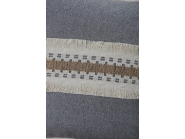 Gri Antrasit Kalın Dantel Kırlent43 X 43