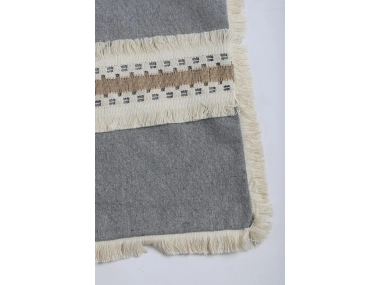 Gri Antrasit Kalın Dantel Kırlent43 X 43