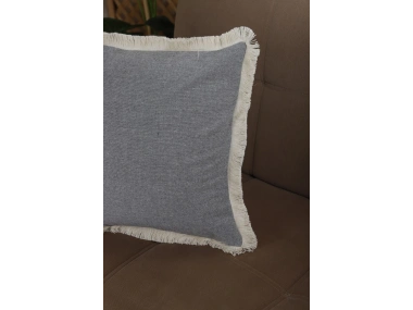 Gri Püsküllü Kırlent Kırlent Kılıfı 43 X 43