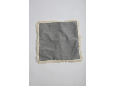 Gri Püsküllü Kırlent Kırlent Kılıfı 43 X 43