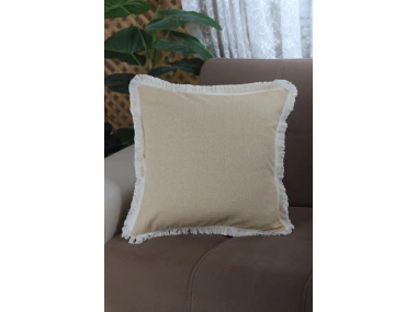 Sarı Püsküllü Kırlent Kırlent Kılıfı 43 X 43