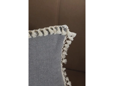 Gri Antrasit Ponponlu Kırlent43 X 43