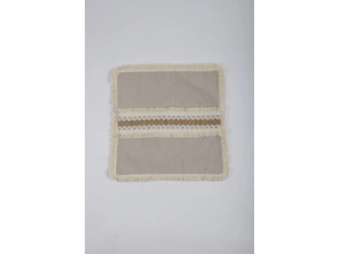 Keten Bej Kalın Dantel Kırlent Kırlent Kılıfı 43 X 43