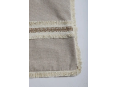 Bej Keten Jüt Dantelli Kırlent Kırlent Kılıfı 43 X 43