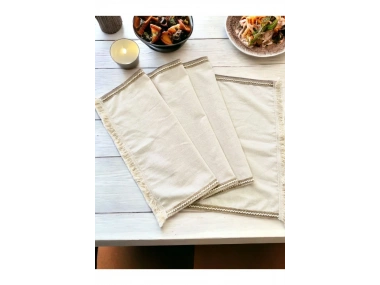 Özel Tasarım Jütlü Püsküllü Runner Masa Örtüsü [45x150]