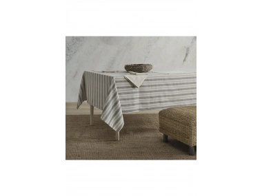 GRİ Çizgili Otantik Masa Örtüsü