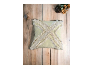 Sarı Renk Keten Çoklu Püsküllü Kırlent Kırlent Kılıfı