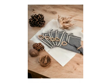 ANTRASİT Siyah Şeritli Peçete 40x40 TOKA HEDİYELİ 6LI