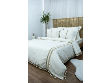 Ham Kahve Dantelli Otantik Çift Kişilik Nevresim Takımı