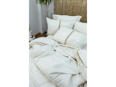 Ham Kahve Dantelli Otantik Tek Kişilik Nevresim Seti