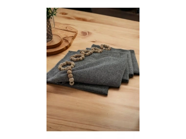 Gri Antrasit Sade 6lı Peçete Takımı