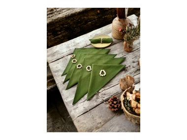 Premium Haki Yeşil 6lı Peçete TAKIMI (toka hediyeli) 40x40