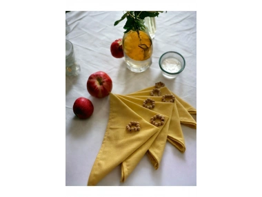 Sarı Premium 6lı (TOKA HEDİYELİ) Peçete Takımı 40x40