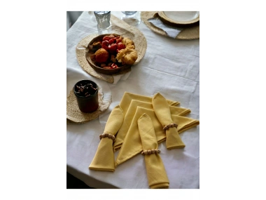 Sarı Premium 6lı (TOKA HEDİYELİ) Peçete Takımı 40x40