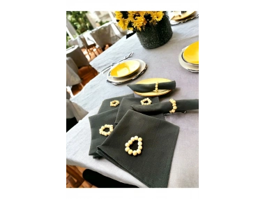 Füme(KoyuGri) Premium Peçete Takımı 6lı (TOKA HEDİYELİ) 40x40