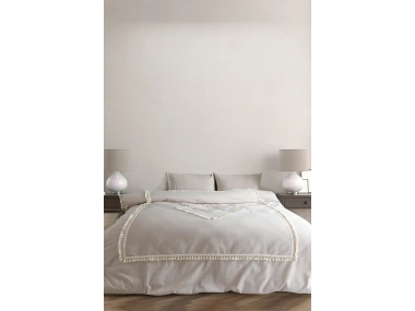 BATTAL Boy Bej Renk Çift Baklava Nevresim Seti