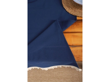 Premium Keten Lacivert Püsküllü Runner Masa örtüsü(45 x 150)
