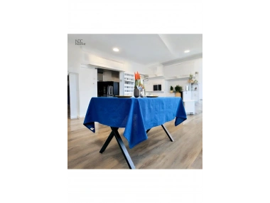 Premium Keten Lacivert (DÜZ) Masa Örtüsü