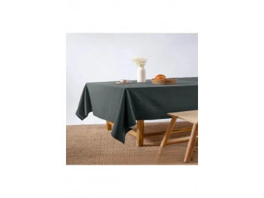 Premium Keten GRİ Füme (DÜZ) Masa Örtüsü