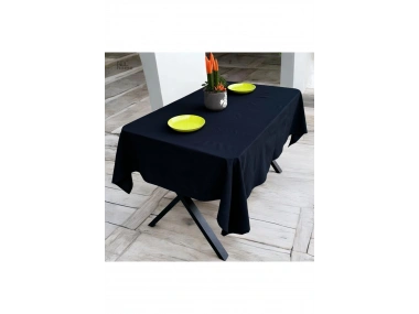 Premium Keten Siyah (DÜZ) Masa Örtüsü