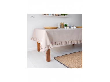 Bej Keten FIRFIRLI Masa Örtüsü