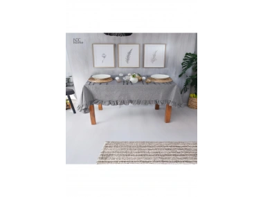 Gri Antrasit Keten FIRFIRLI Masa Örtüsü