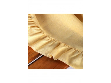 Sarı Keten FIRFIRLI Masa Örtüsü