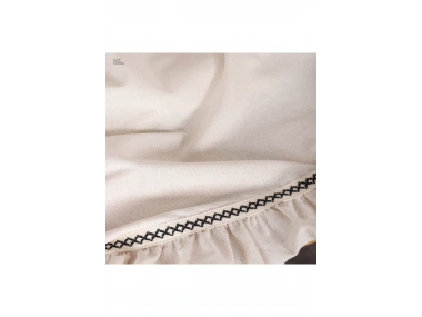 Ham Keten Yuvarlak Firfirli Özel Seri Masa Örtüsü