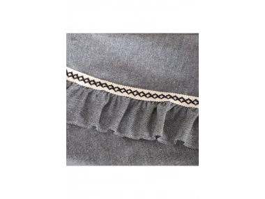 Gri Antrasit Özel Seri YUVARLAK FIRFIRLI Masa Örtüsü