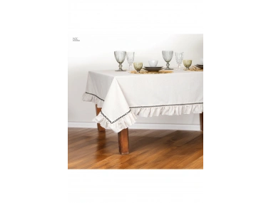 Ham Keten Özel Seri FIRFIRLI Masa Örtüsü