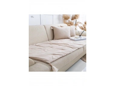 Bej Keten Evcil Hayvan Dostu Keten Koltuk Pedi /Şiltesi (80x180)