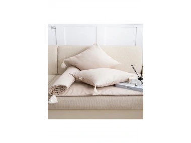 Bej Keten Evcil Hayvan Dostu Keten Koltuk Pedi /Şiltesi (80x180)