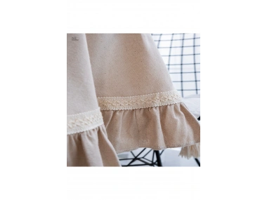 Bej Özel Seri Fırfırlı Masa Örtüsü