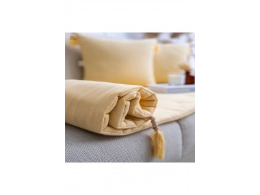 Sarı Piremium Keten Evcil Hayvan Dostu Keten Koltuk Pedi / Şilte [Kırlentli] (80X180)