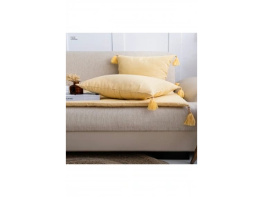 Sarı Piremium Keten Evcil Hayvan Dostu Keten Koltuk Pedi / Şilte [Kırlentli] (80X180)