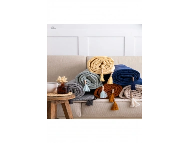 Tarçın Piremium Keten Evcil Hayvan Dostu Keten Koltuk Pedi / Şilte [Kırlentli] (80X180)