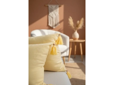 Sarı Piremium Keten Evcil Hayvan Dostu Keten Koltuk Pedi / Şilte [Kırlentli] (80X180)