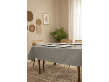Gri Antrasit Pamuk Keten Masa Örtüsü