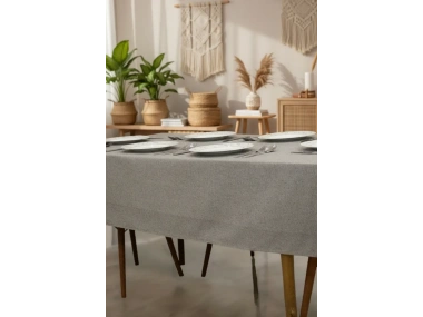 Gri Antrasit Pamuk Keten Masa Örtüsü