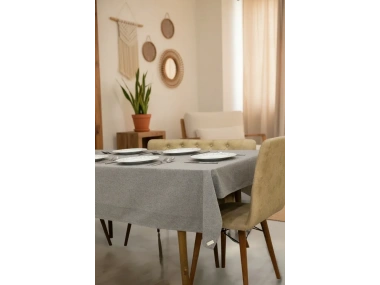 Gri Antrasit Pamuk Keten Masa Örtüsü