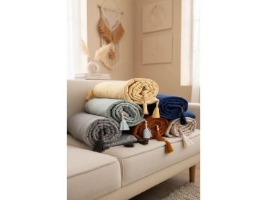 Antrasit Piremium Keten Evcil Hayvan Dostu Keten Koltuk Pedi / Şilte [Kırlentli] 70 x 300