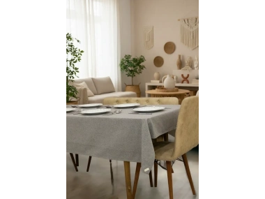 Gri Antrasit Pamuk Keten Masa Örtüsü