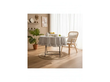 Pötikare Keten Fırfırlı Masa Örtüsü