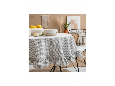 Pötikare Keten Fırfırlı Masa Örtüsü